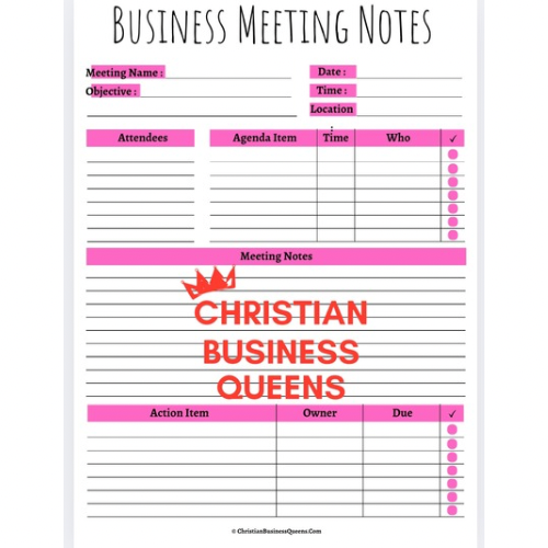 Business Meeting Notes