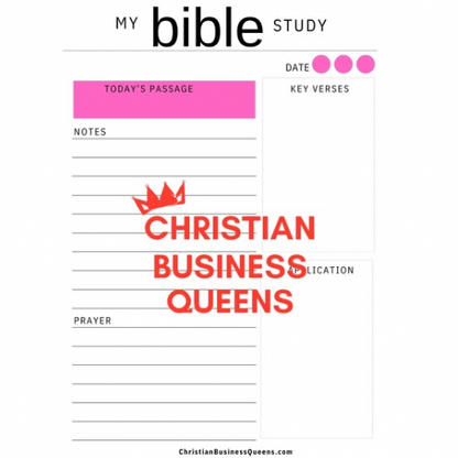 My Bible Study Worksheets